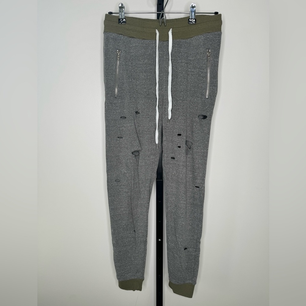 Forever 21 Woman's Grey Melange Ripped Joggers - Size Small - Picture 5 of 7